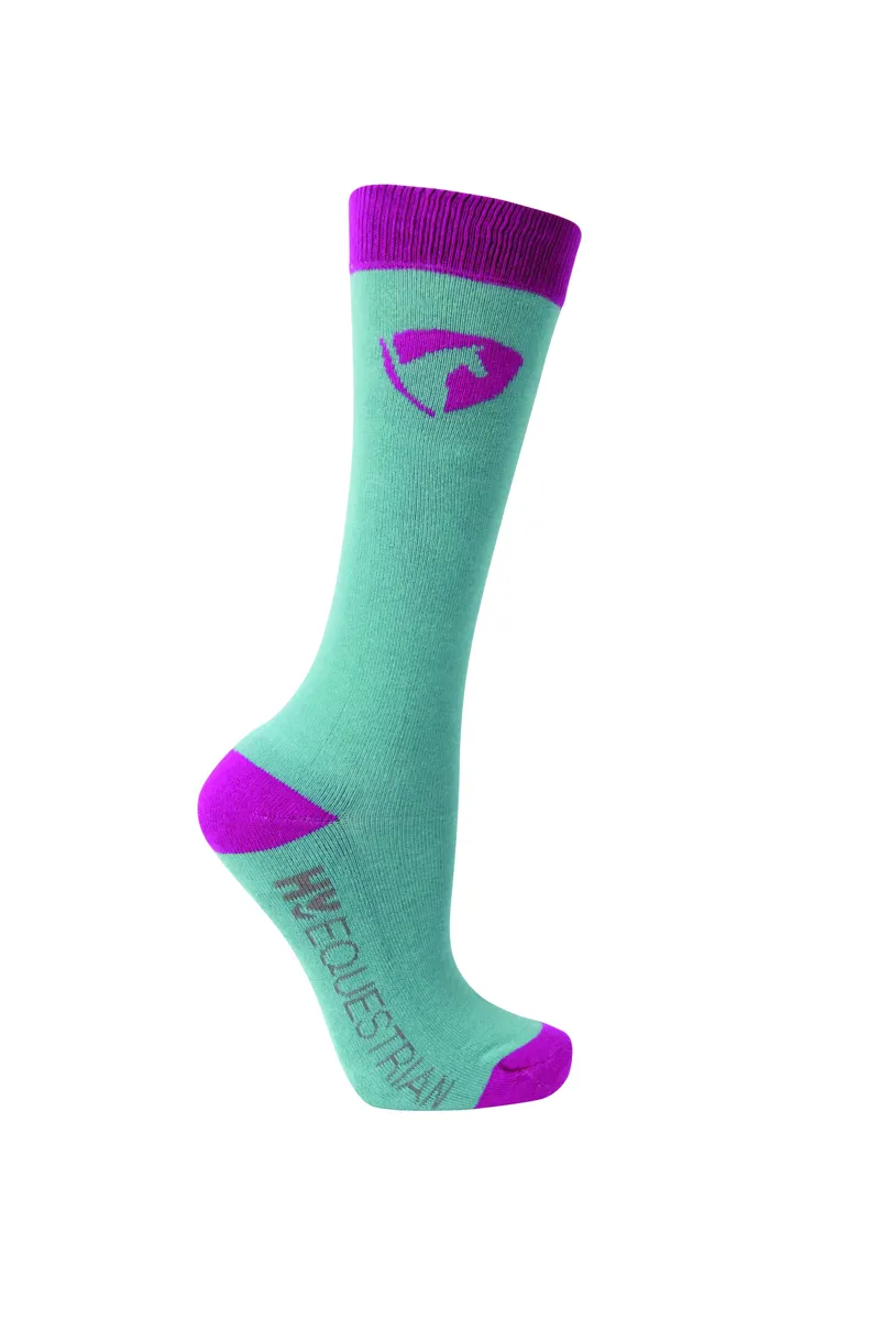 Hy Equestrian DynaMizs Ecliptic Socks - Pack of 3 - Plum/Teal-3